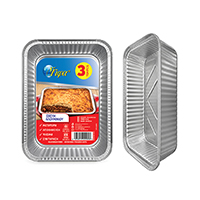 Aluminium tray without lid 26,4x19,3x6 cm 3 pcs
