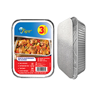 Aluminium tray with lid 26,4x19,3x6 cm 3 pcs