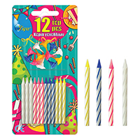 Κεριά γενεθλίων 10+2 δώρο με πλαστική βάση