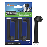 Ανταλλακτικά ηλεκτρικής οδοντόβουρτσας 4 τεμ charcoal clean μαύρα